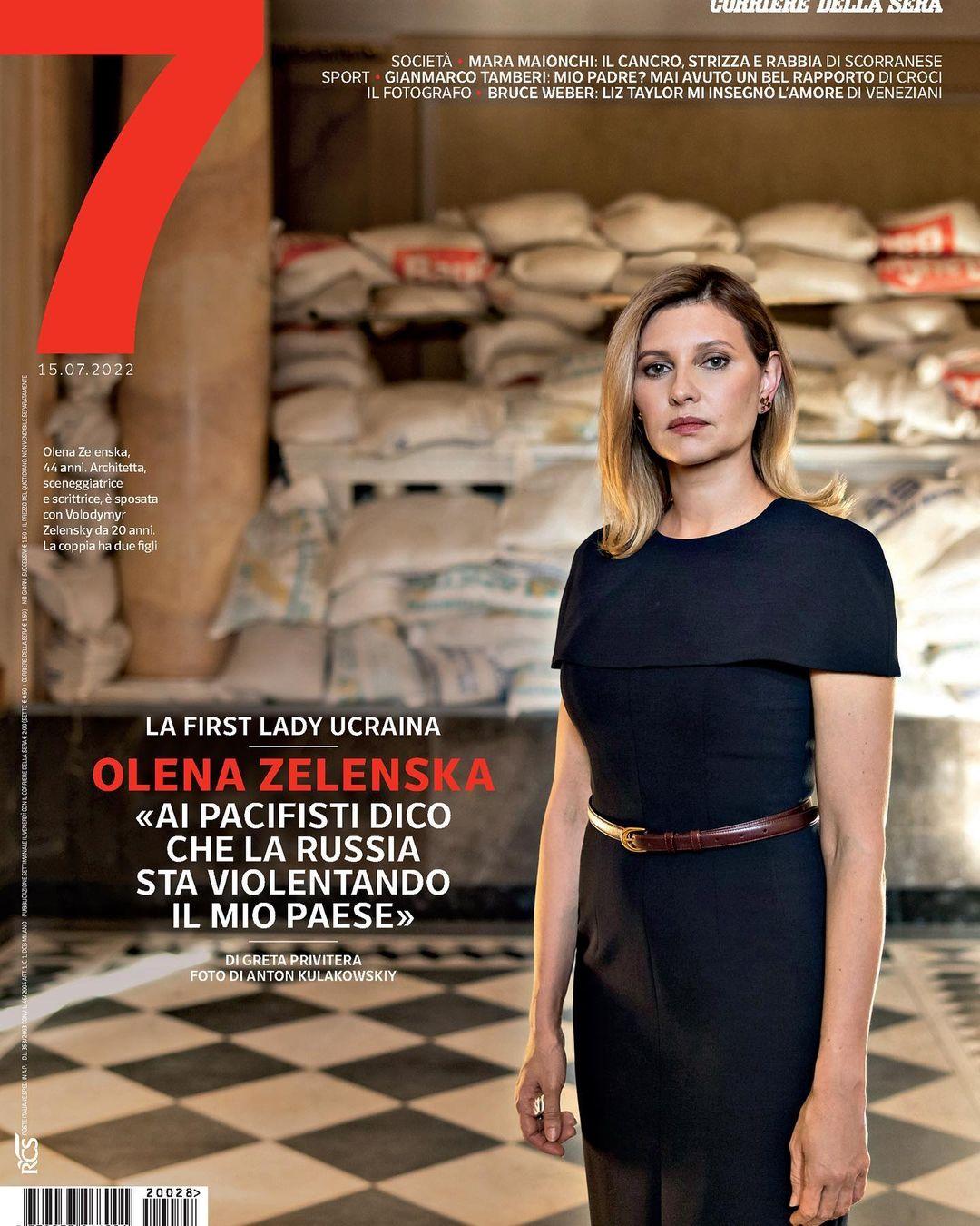 Олена Зеленська на обкладинці Corriere della Sera / Фото - instagram.com