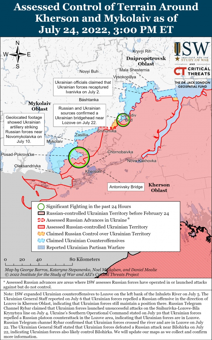 Окупанти хочуть закріпитися на березі Вуглегірського водосховища - ISW Окупанти хочуть закріпитися на березі Вуглегірського водосховища - ISW