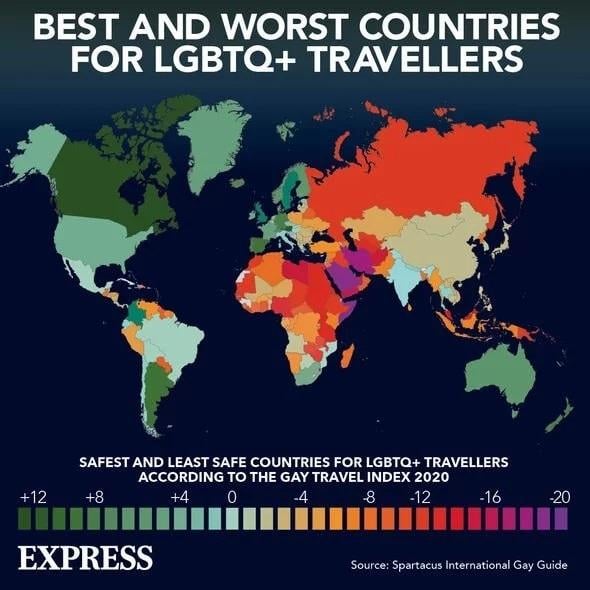 Найкращі та найгірші країни для ЛГБТ-мандрівників / фото Express Найкращі та найгірші країни для ЛГБТ-мандрівників / фото Express