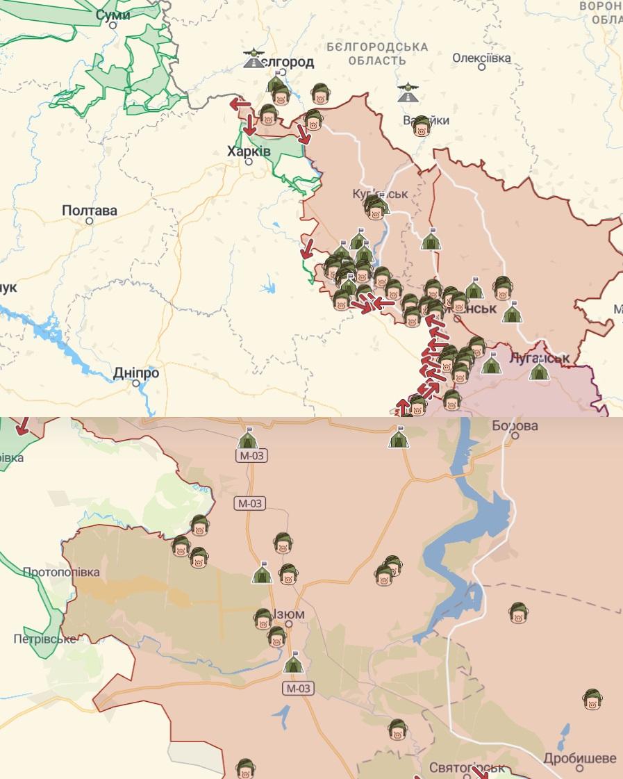 Ситуація на Харківщині станом на 26 липня / мапа DeepState Ситуація на Харківщині станом на 26 липня / мапа DeepState
