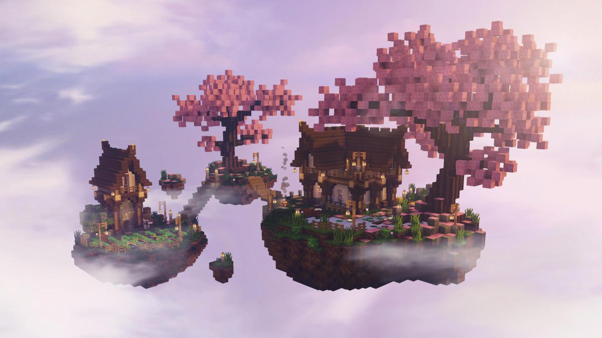 Гравець побудував в Minecraft неймовірно красиве село на повітряних островах / фото Reddit/jofcroxford