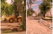 РФ начала "реновацию" в Мариуполе: вывозят плитку и детские площадки в Донецк (видео)