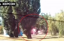 В Херсоне демилитаризовали авто с коллаборантами: взрыв попал на видео