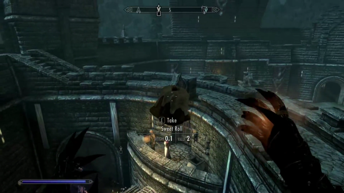 Игрок в Skyrim убил персонажа с помощью сладкого рулета / скриншот с видео Игрок в Skyrim убил персонажа с помощью сладкого рулета / скриншот с видео