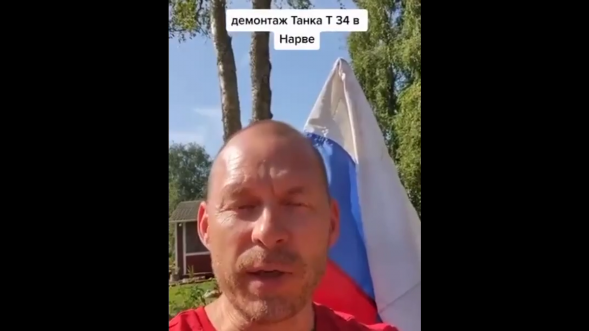 Sick in the head rashist urged to destroy Estonian monuments / photo screenshot of the video