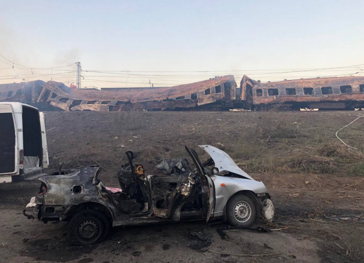 24 серпня окупанти завдали ракетного удару по залізничній станції Чаплине / фото соцмережі