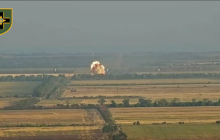 Бригада Лицарів Зимового Походу поділилася відео, як ББМ окупантів підірвався на міні