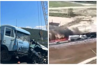 В окупованому Криму вантажівка з краденим зерном потрапила в ДТП: є загиблі, багато поранених