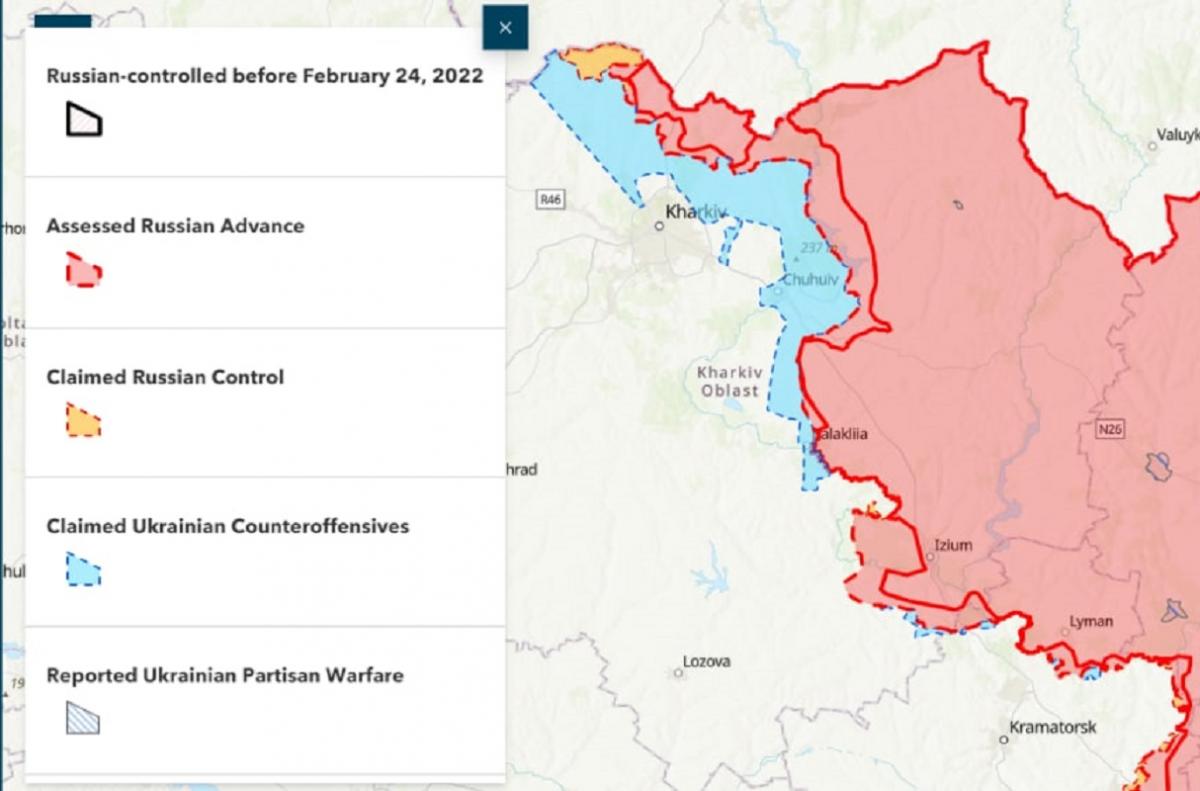 Деталей контрнаступления защитников Украины в ISW не сообщают / скриншот