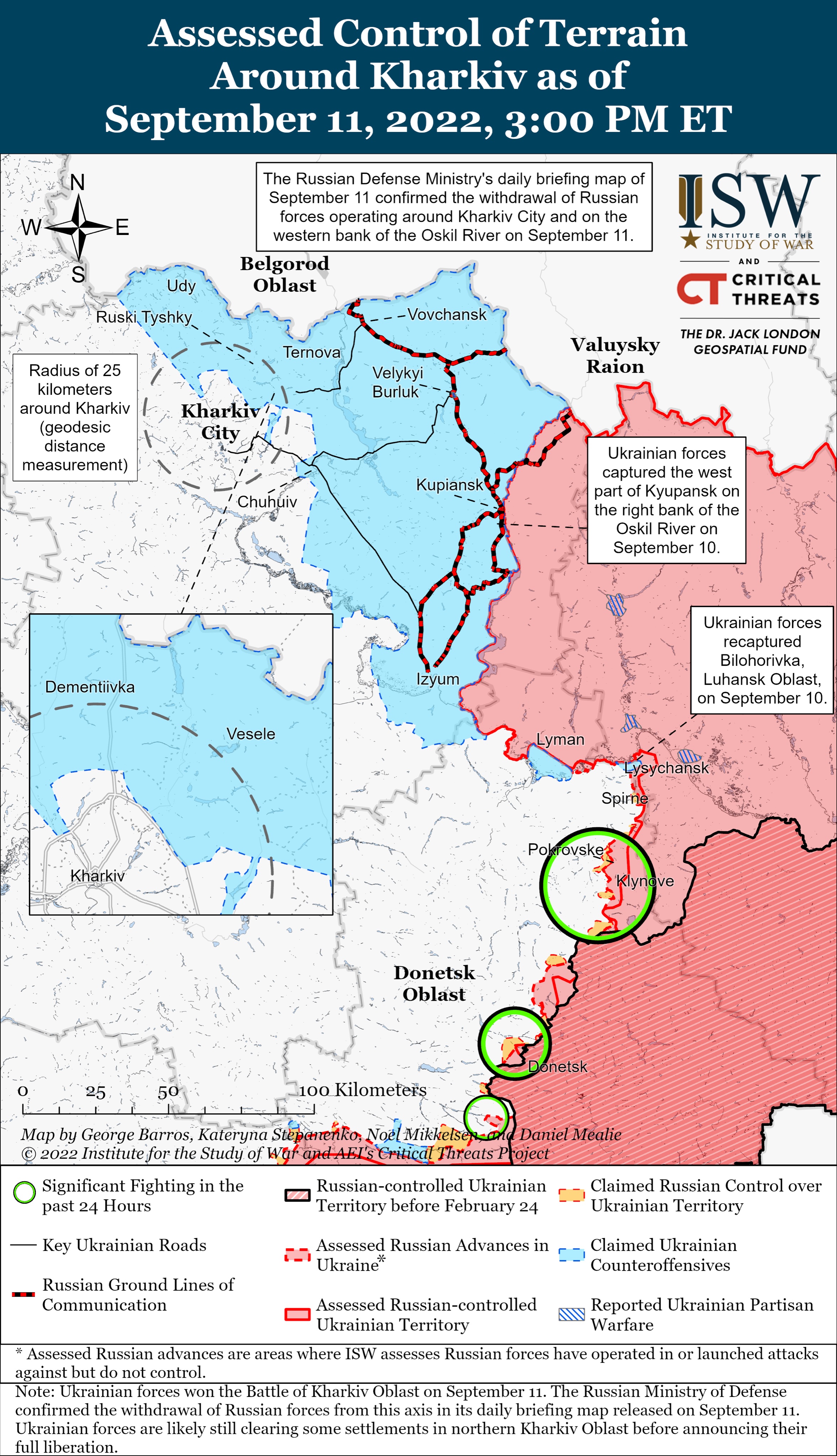 Карта боевых действий на Харьковщине / фото ISW