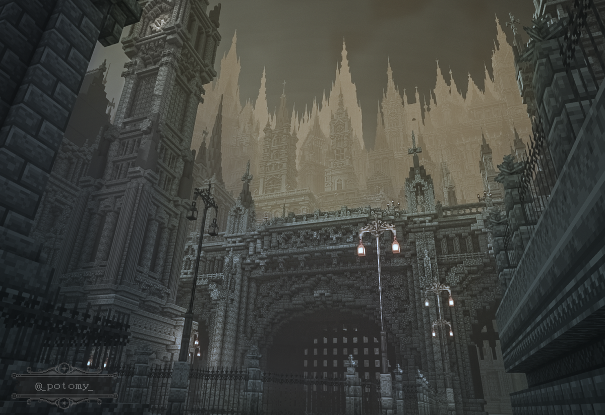 Gothic city in Minecraft / photo Parking_Price6980