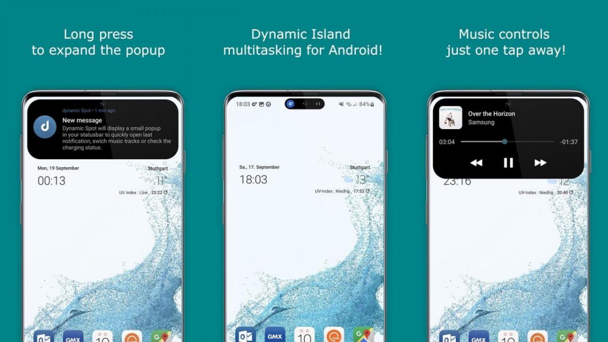 Додаток DynamicSpot копіює Dynamic Island з iPhone 14 на будь-якому Android-смартфоні / скріншот