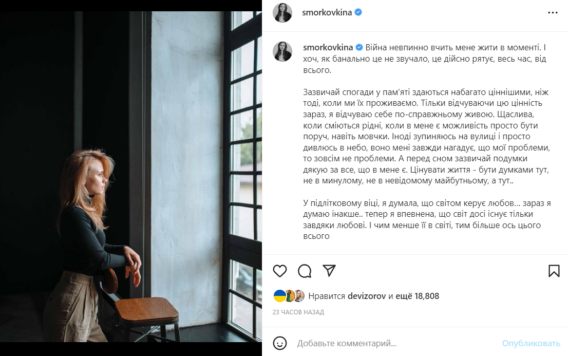 Скриншот публикации Анны Скриншот публикации Анны