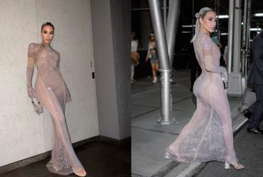 Кім Кардашьян вийшла у світ у голій сукні (фото)