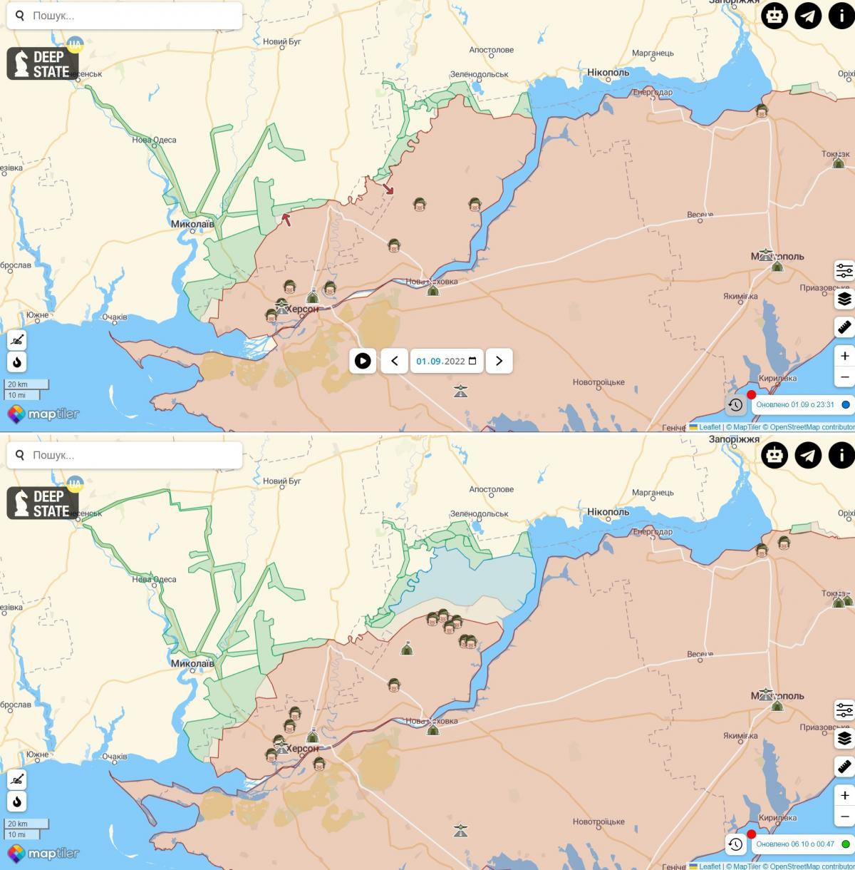 50 населених пунктів звільнено на Херсонщині / карта 50 населених пунктів звільнено на Херсонщині / карта