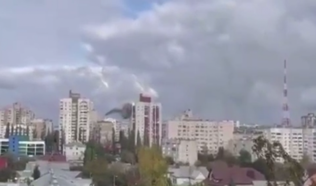 У Бєлгороді пошкоджено багатоповерхівку / Скриншот У Бєлгороді пошкоджено багатоповерхівку / Скриншот