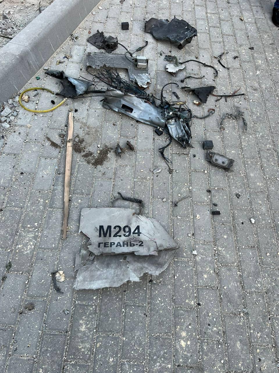 Обломки дрона в Киеве / фото Виталий Кличко, Telegram