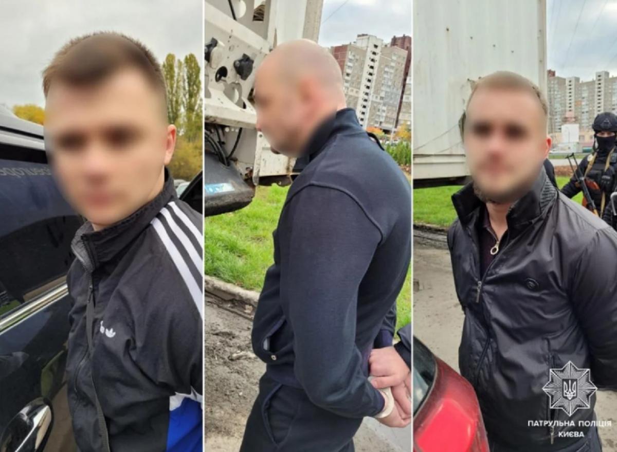 Полиция задержала подозреваемых / фото t.me/kyivpatrol Полиция задержала подозреваемых / фото t.me/kyivpatrol