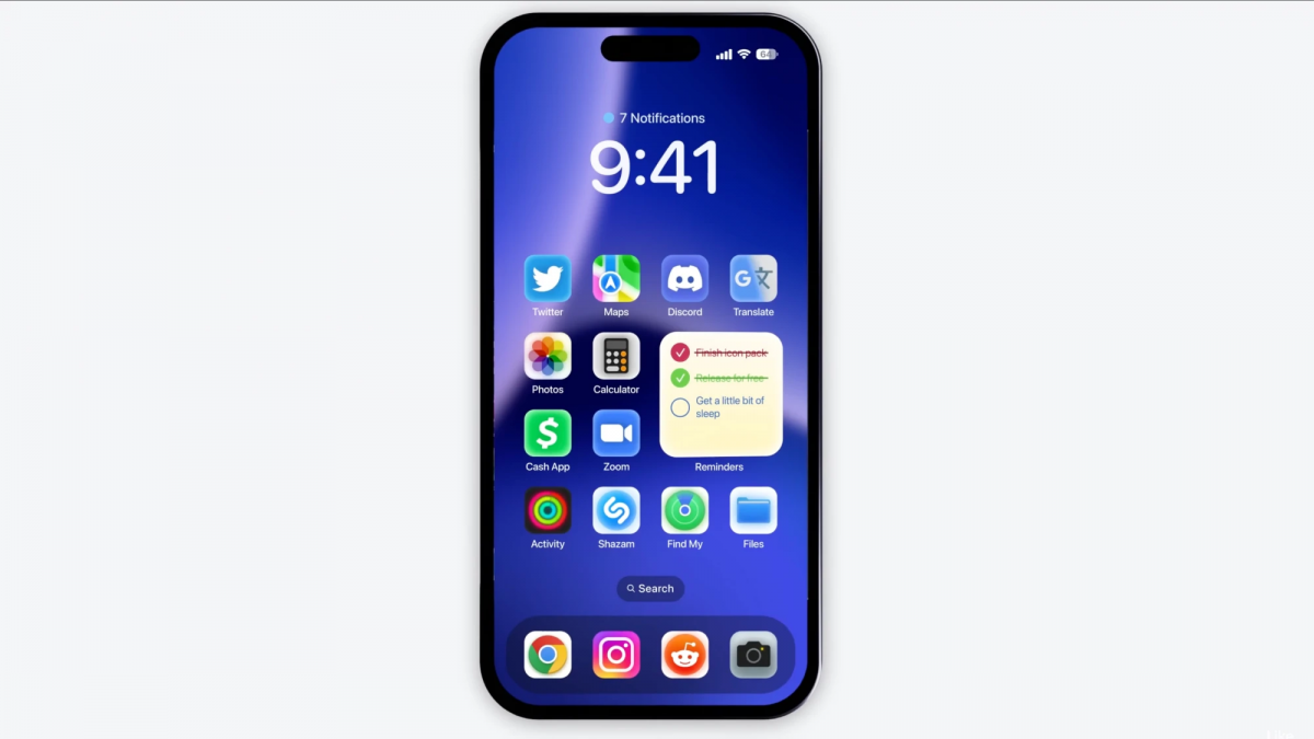 Дизайнер показав концепт iOS 17 з новим робочим столом / скріншот з відео Дизайнер показав концепт iOS 17 з новим робочим столом / скріншот з відео