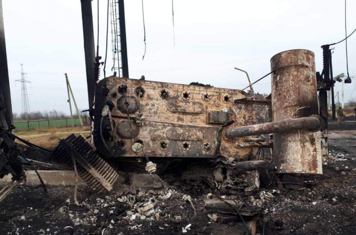 The Russian army blew up autotransformers / photo facebook.com/vladimir.kudrytskyi