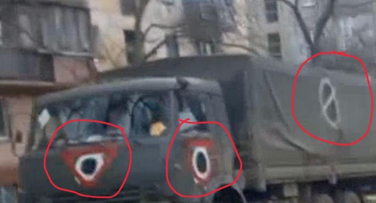 Перекрашенные грузовики двигались в сторону Донецка / t.me/andriyshTime