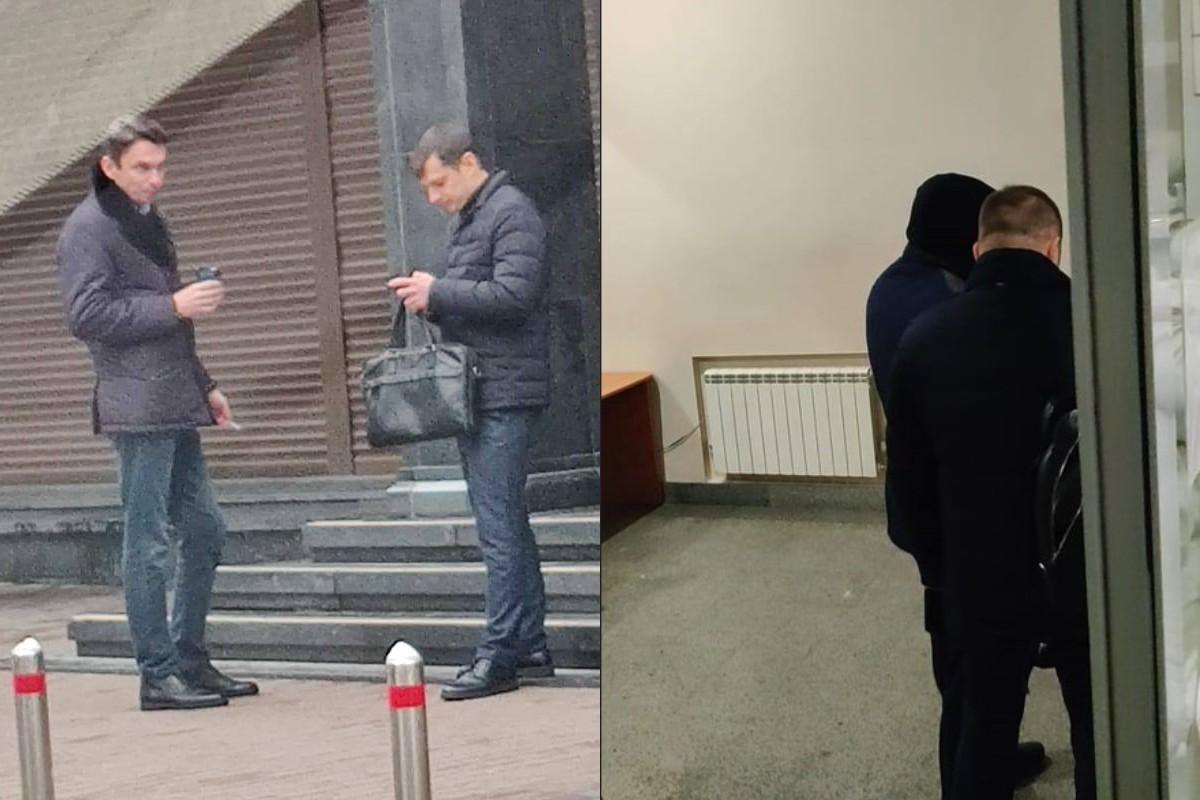 Павелко прибув пізніше у супроводі охоронця, ретельно маскувався у вбранні з каптуром / фото footballhub.com.ua