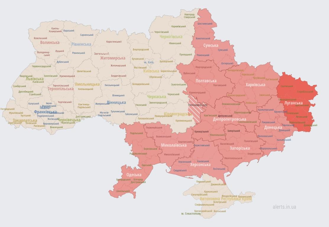 Мапа повітряних тривог / скриншот Мапа повітряних тривог / скриншот