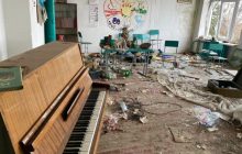 Осквернений  портрет Кобзаря, "розтяжка": в Херсонській області вороги зробили зі школи звалище (фото)