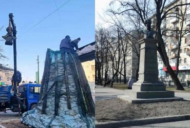 A monument to Pushkin was dismantled in Kharkiv (video)