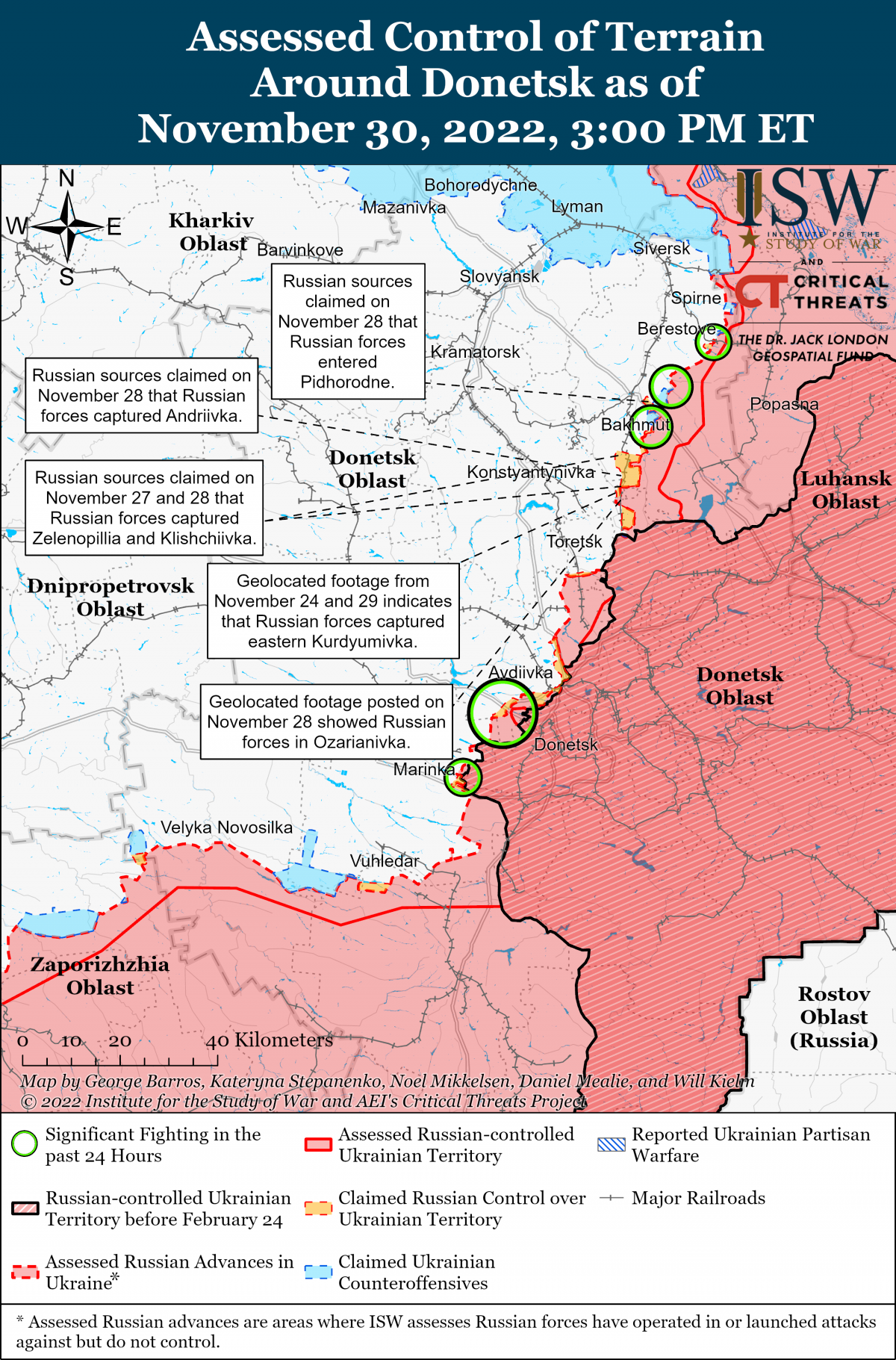 Бої за Бахмут-нова карта / фото understandingwar.org