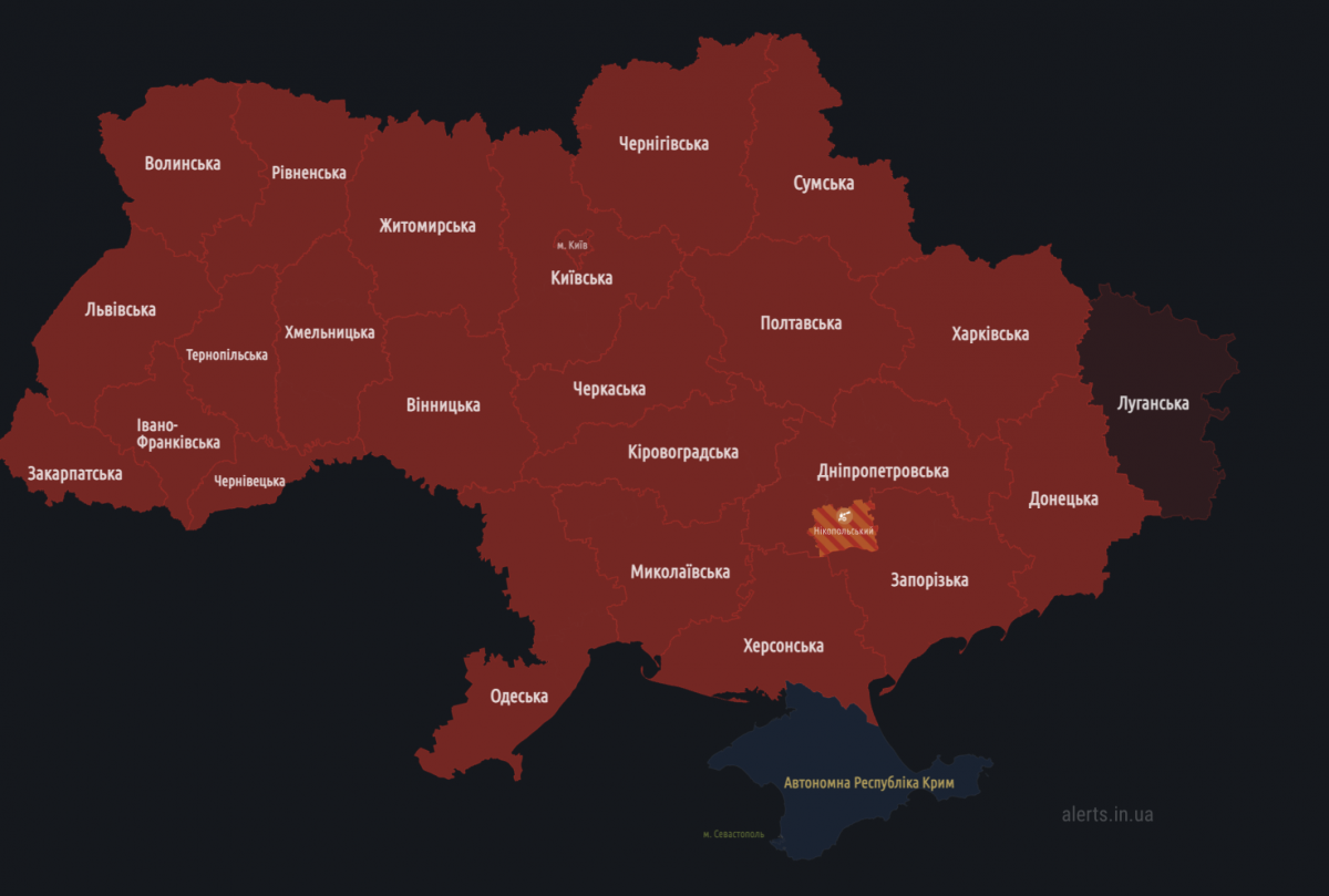 Вся материкова Україна "почервоніла" Вся материкова Україна "почервоніла"