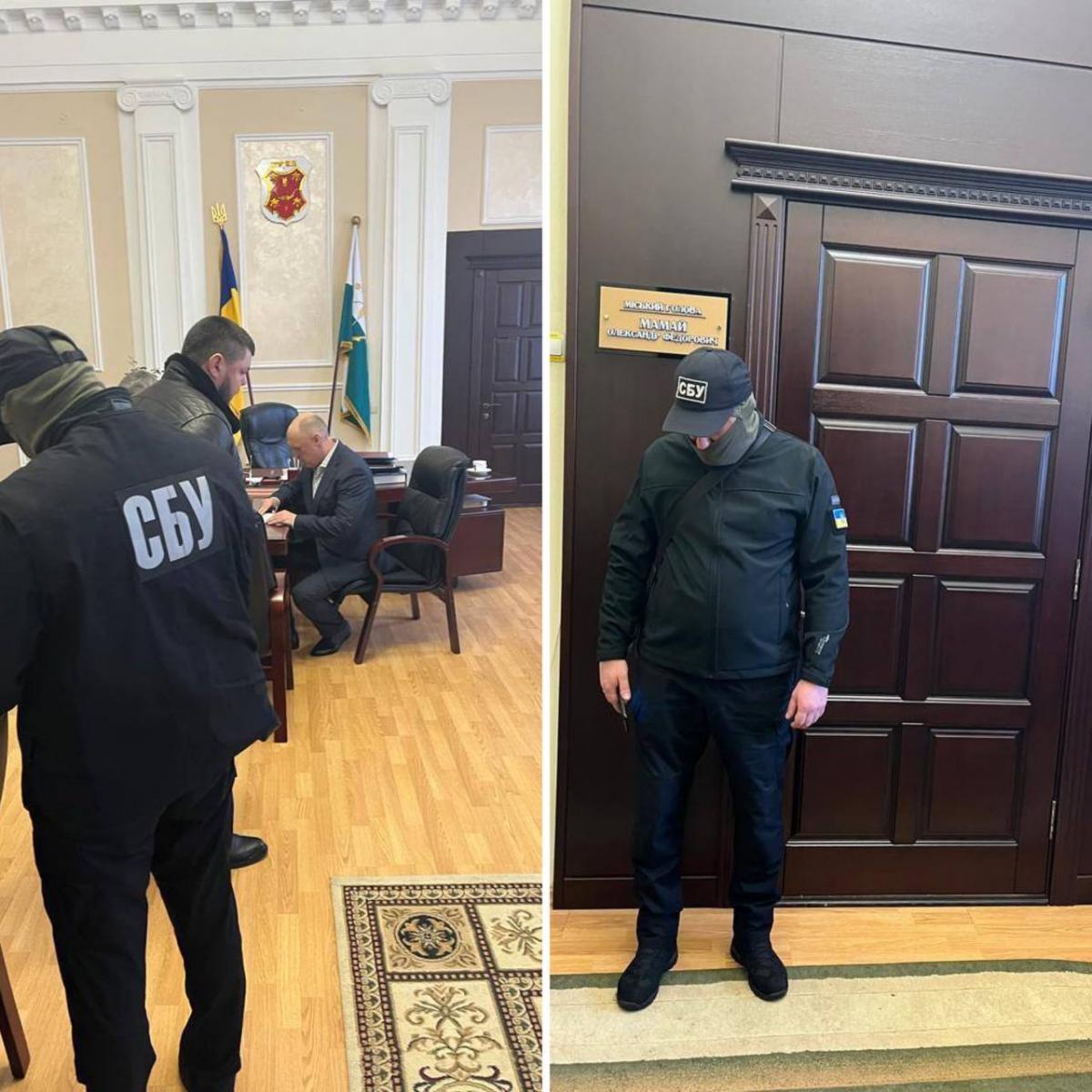 Підозру Мамаю вручили у будівлі міськради / фото t.me/ukrpravda_news Підозру Мамаю вручили у будівлі міськради / фото t.me/ukrpravda_news