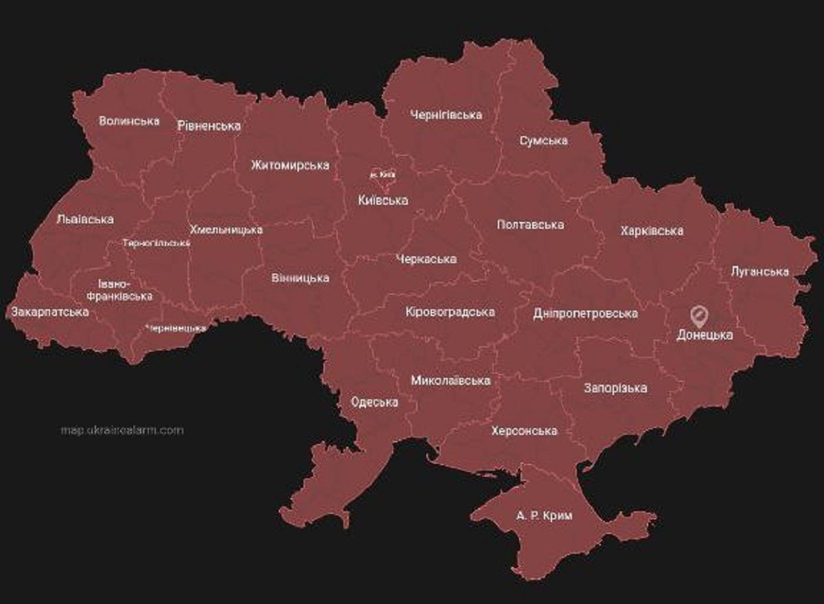 Воздушная тревога в Украине 31 декабря / скриншот Воздушная тревога в Украине 31 декабря / скриншот