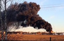 Появилось видео масштабного пожара на военном аэродроме в Курске