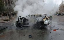 У Мелітополі підірвався автомобіль з ФСБшниками (фото, відео)