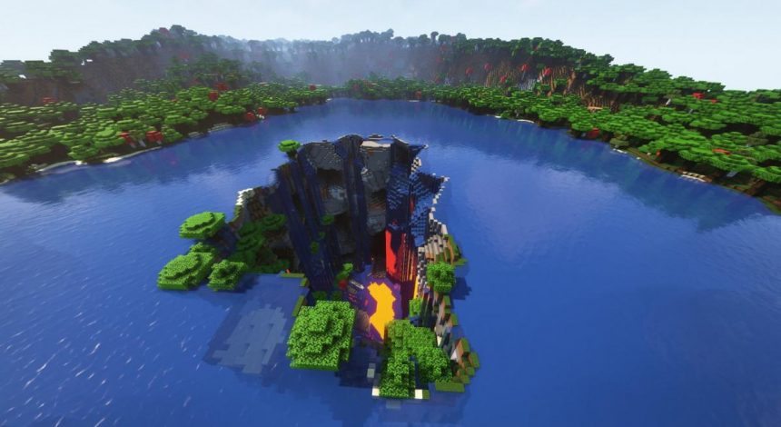 У Minecraft знайшли один з найунікальніших світів – з розколиною і селом посеред озера