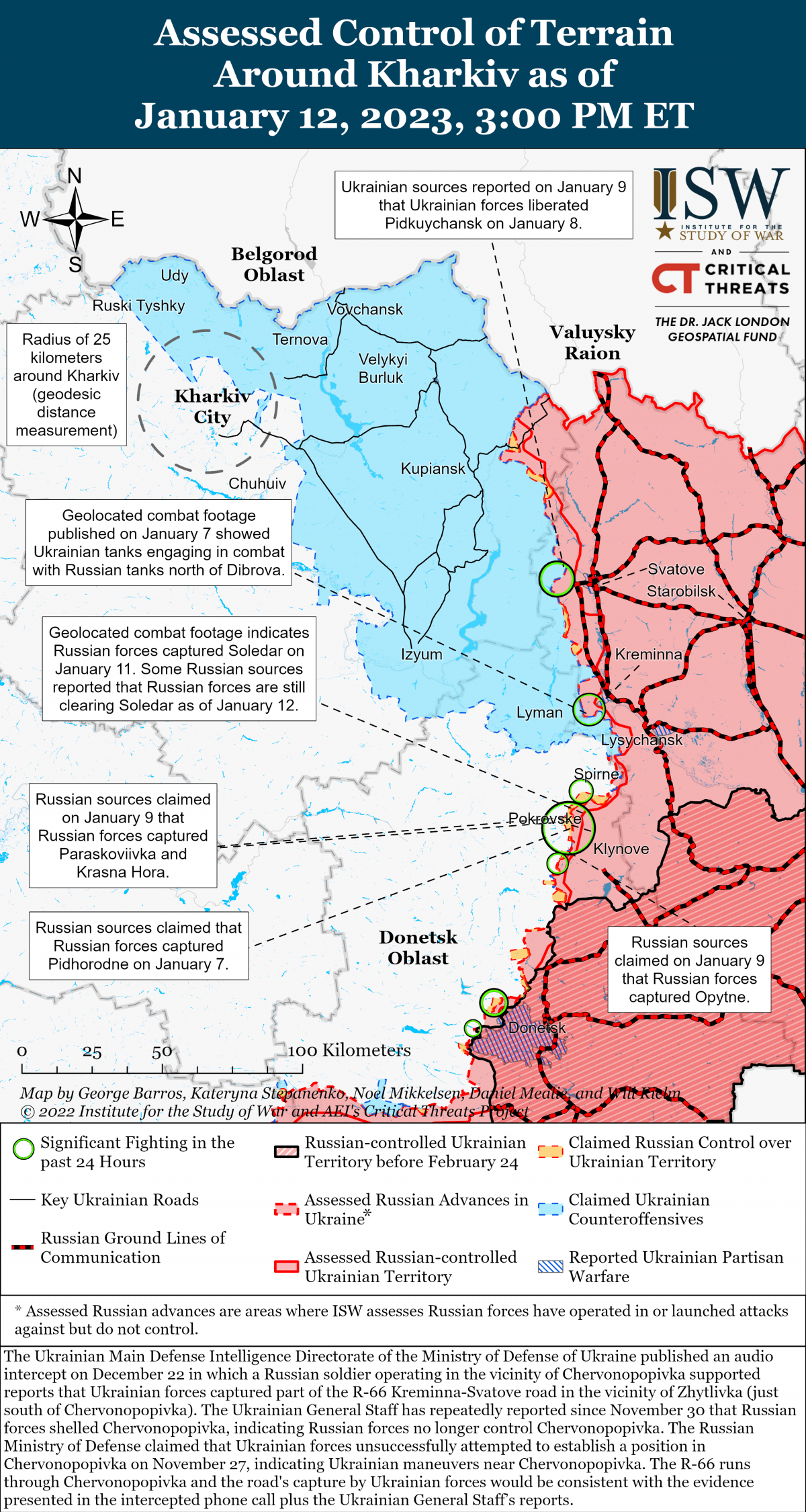 Ситуація біля Кремінної / карта ISW Ситуація біля Кремінної / карта ISW