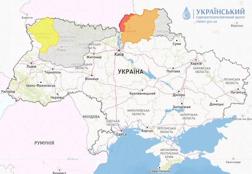 На півночі України річки виходять з берегів / фото Укргідрометцентр На півночі України річки виходять з берегів / фото Укргідрометцентр