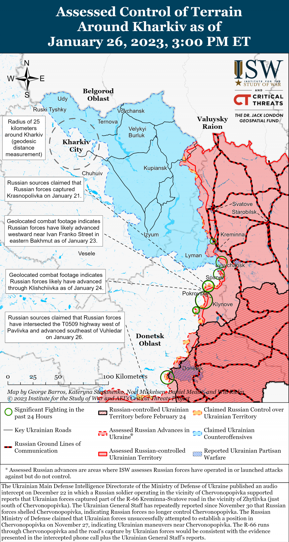 Карта боев на востоке Украины / ISW