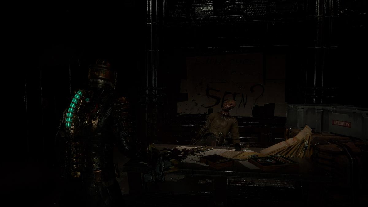 In the remake of Dead Space, sometimes you can't do without a flashlight / screenshot