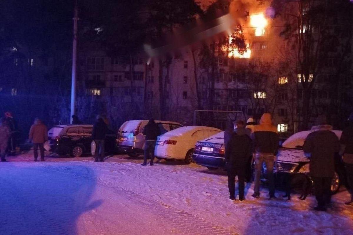 В городе Украинка горит многоэтажка / скриншот