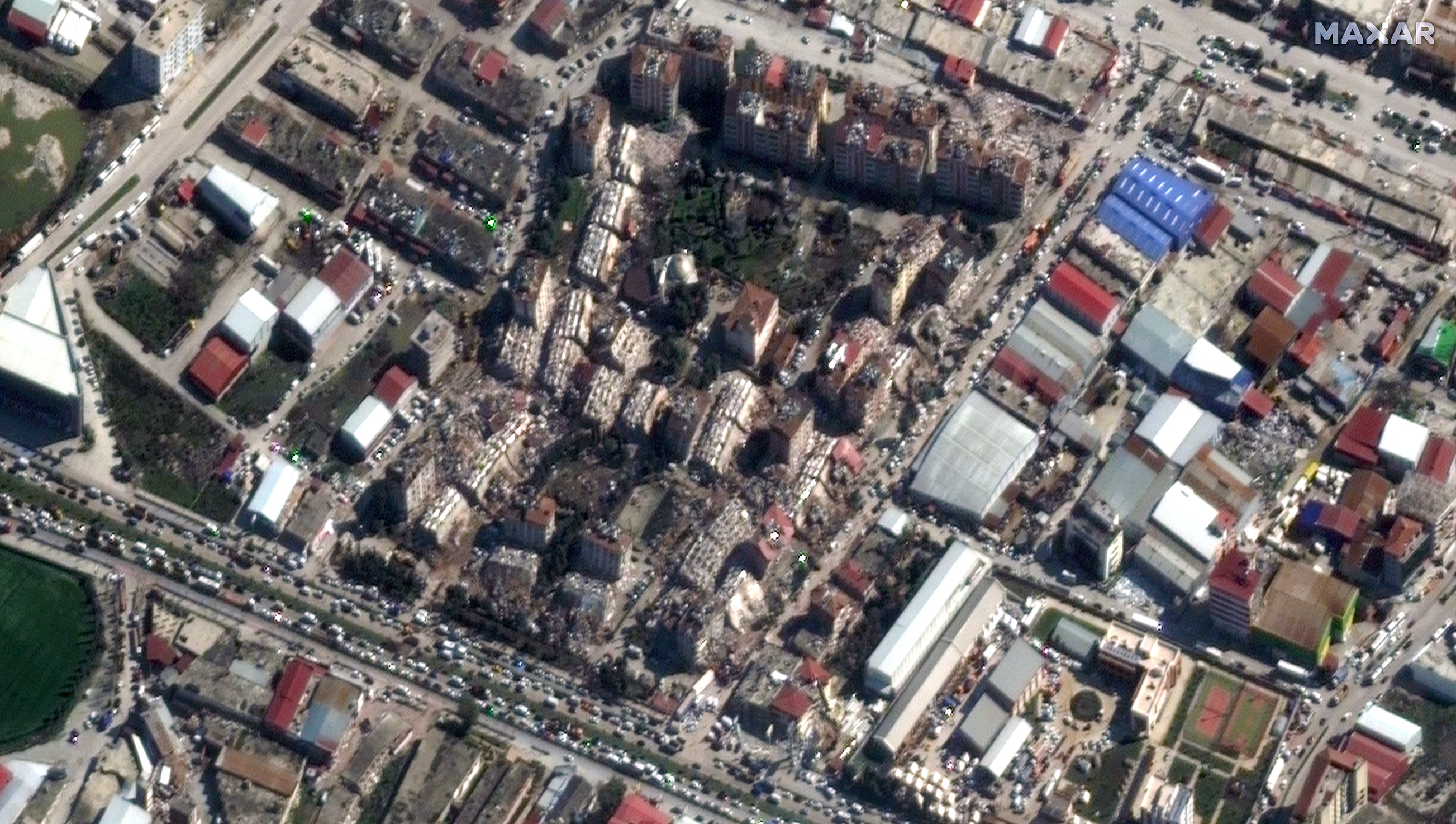 В Турции тысячи разрушенных землетрясением домов \ фото Maxar Technologies