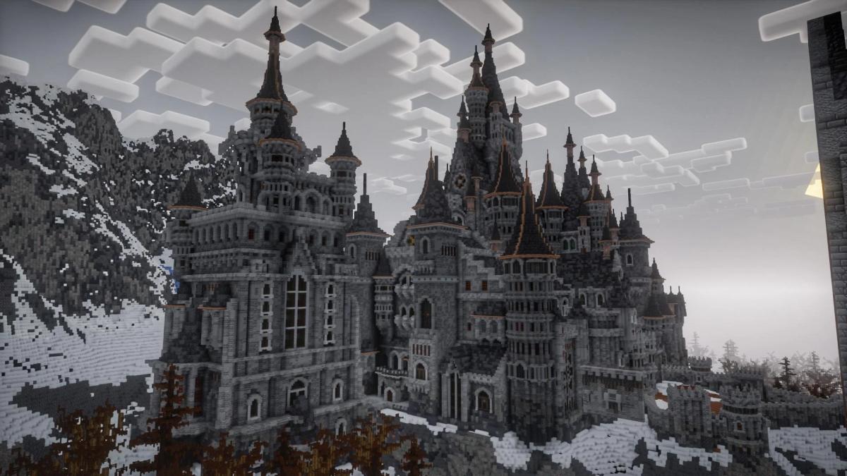 Замок Димитреску в Minecraft / фото hibreck Замок Димитреску в Minecraft / фото hibreck