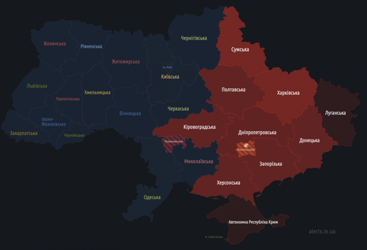 Карта воздушных тревог в украине онлайн реальном времени