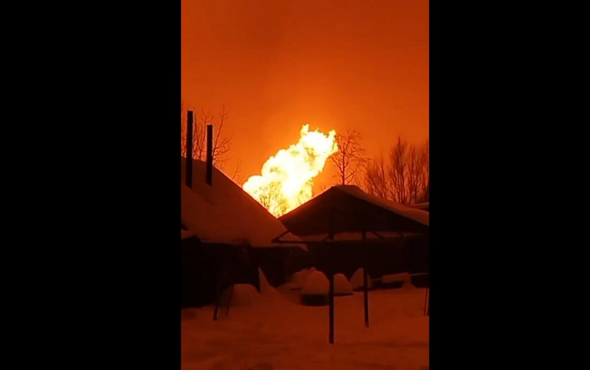 An explosion rang out on a gas pipeline in Russia / screenshot
