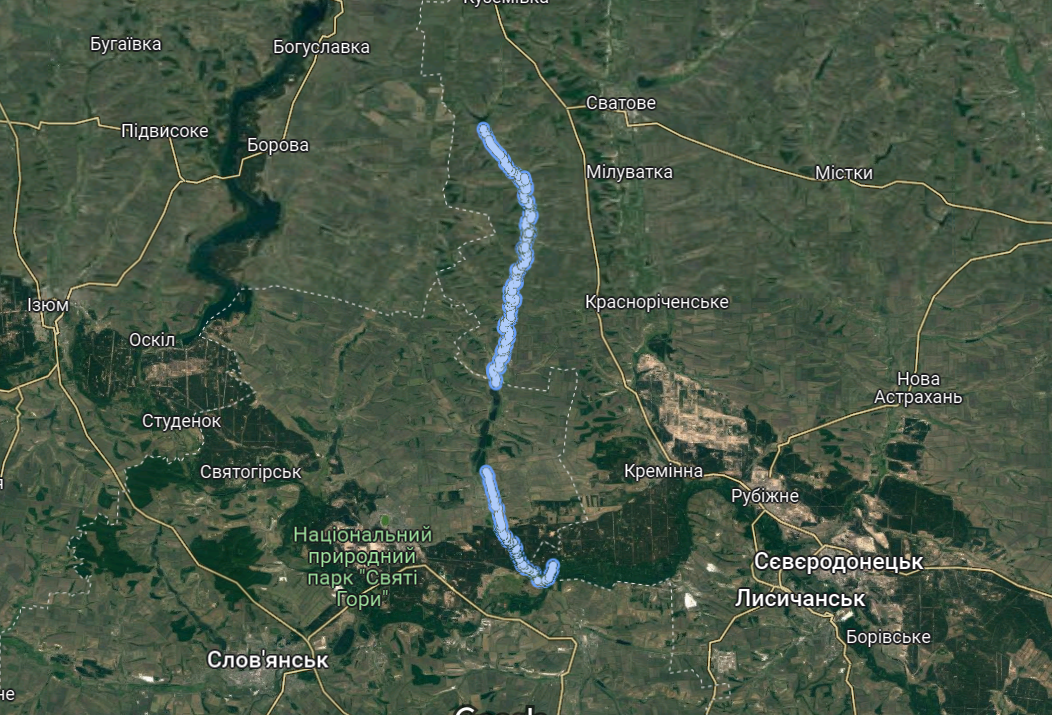 Ближайшая цель РФ – продвинуться на запад к реке Жеребец / скриншот Ближайшая цель РФ – продвинуться на запад к реке Жеребец / скриншот