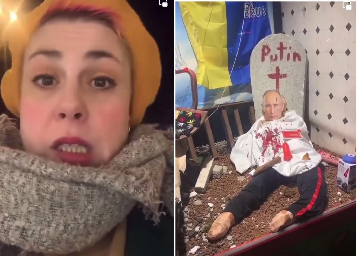 Росіянка влаштувала істерику на вулиці "Червоних ліхтарів" у Гамбурзі / скріншот Росіянка влаштувала істерику на вулиці "Червоних ліхтарів" у Гамбурзі / скріншот