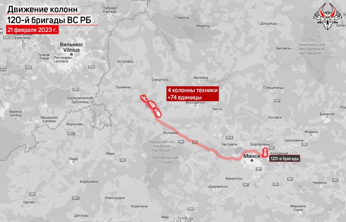 In Belarus, convoys of military equipment advanced to the border with Lithuania / t.me/Hajun_BY