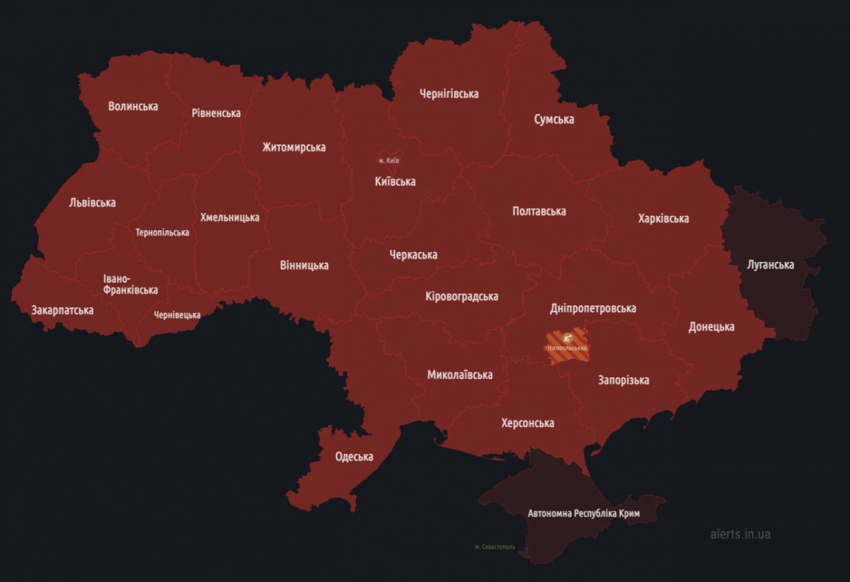 Повітряна тривога 27 лютого 2023 / скріншот Повітряна тривога 27 лютого 2023 / скріншот