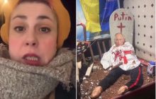 Россиянка возмутилась похороненным в резиновых пенисах Путиным в секс-шопе Гамбурга (видео)